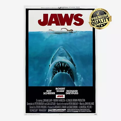 Jaws 1 1975 Official Movie Original Print Poster Choose Your Size • $12.95