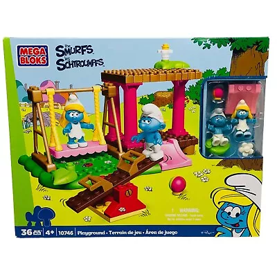 Mega Bloks 10746 The Smurfs Playground 36 Pc Building Blocks Playset 2012 SEALED • $34.99