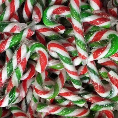 Mini Christmas Candy Canes-  Red White & Green Xmas Tree Decorations 5g Mint • £1.99