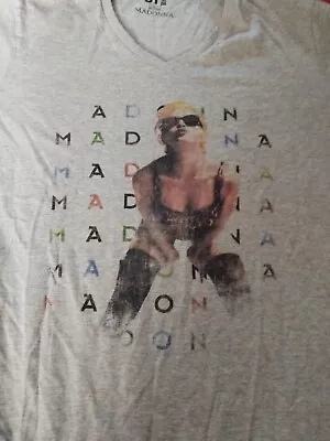 Madonna T Shirt Size L 10 12 14 16 Vintage Retro Grey 90s Pop Rock • £19.99