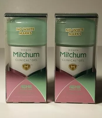 MITCHUM CLINICAL GEL Women POWDER FRESH Antiperspirant Deodorant 1.6oz LOT OF 2 • $19.99