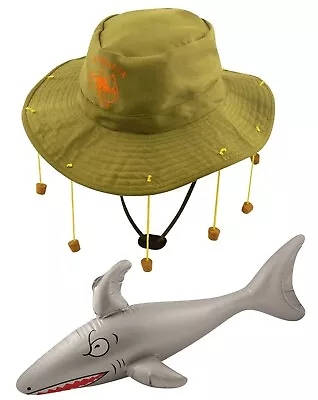 £10.99 • Buy Australian Hat W/10 Strung Corks Inflatable Shark Australian Day Fancy Dress Set