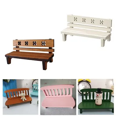 Dollhouse Miniature Park Beach 1:12 Scale Garden Chairs Outdoor Wooden Furniture • $5.99