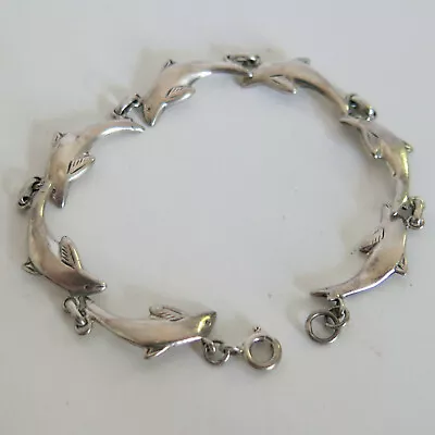 Sterling Silver Boma Dolphin Bracelet Tennis 6.75 In 7.3g [6210] • $39.95