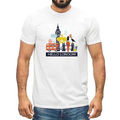 Hello London England Unisex T-Shirt Union Jack Great Britian Souvenir Gift Tee • £7.99
