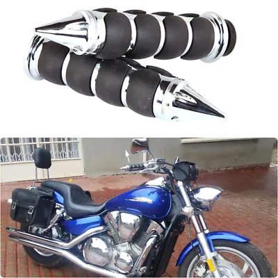 Motorcycle Parts Custom 1  Handle Bar Hand Grips Chrome For Honda VTX Cruiser US • $32.19