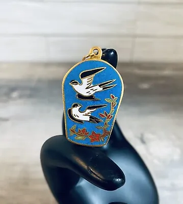 Vintage Chinese Enamel Cloisonné Brass Bird Pendant • $9.71