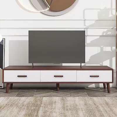 TV Stand Entertainment Media Center W/3 Embossed Patterns Drawers For 65+  TV • $122.99