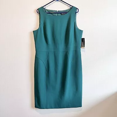 Evan Picone Black Label Emerald Green Fitted Careerwear Dress Plus Sz 16 NWT • $18