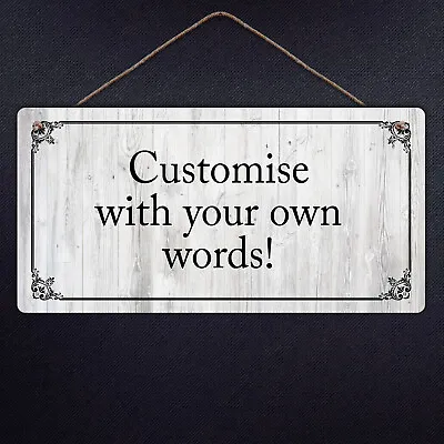 £9.99 • Buy Large Personalised Hanging Metal Sign Plaque Custom Quote Gift Fun 