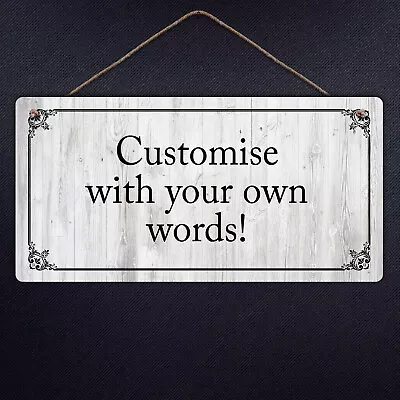 £9.99 • Buy Large Personalised Hanging Metal Sign Plaque Custom Quote Gift Fun 