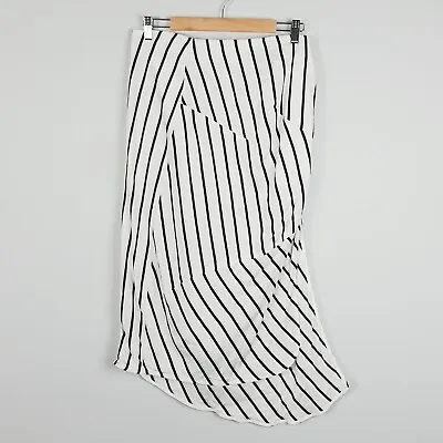 BASSIKE Womens Size 2 Or 10 Striped Print Asymmetrical Hem Skirt • $120