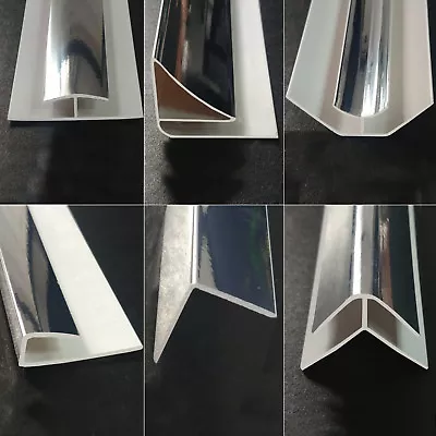 £1.69 • Buy Chrome Cladding Trims 5mm PVC Wall Panel Silver Trims For Shower Panels 2.6m
