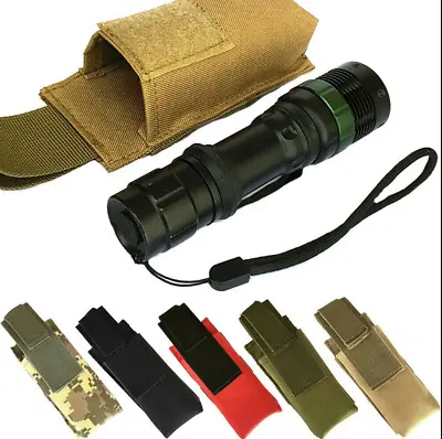 Tactical Molle Flashlight Pouch Military Hunting Magazine Pack Knife Holster Bag • $7.99