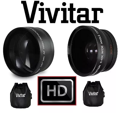 $41.70 • Buy 2-Pcs Hi Def Telephoto & Wide Angle Lens Kit For Sony Alpha A6300 ILCE-6300