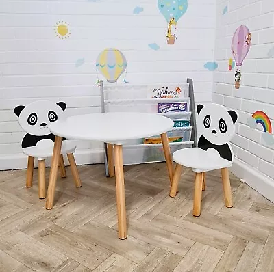Childrens  Table And Chair Wooden Set White  Furniture Preschool Activity • £29.99