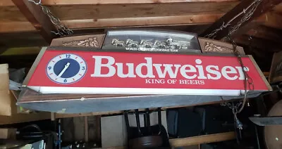 Budweiser Clydesdale Pool Table Hanging Bar Light Vintage Classic King Of Beers • $599.99