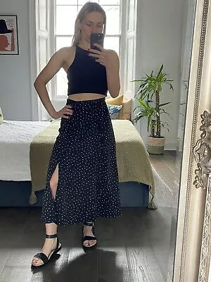 £3 • Buy Topshop Maxi Skirt With Buttons 8 Multicoloured Polka Dot
