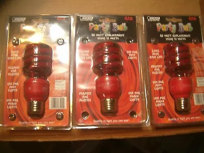 3 Feit Electric Red Party Bulb 8000hrs 13watt Replaces 60watt Lightbulb • $12.95