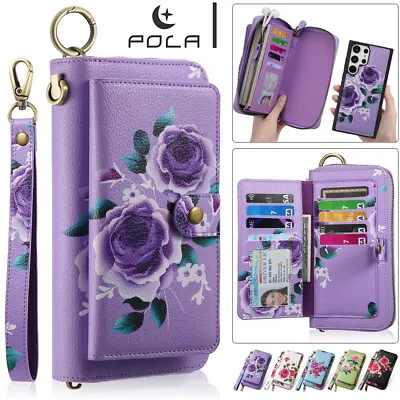 Large Capacity Wallet Handbag Removable Phone Cover For Samsung S22 S23 S24 Case • £23.99