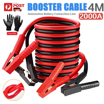 4M Car Truck Jumper Leads Jump Starter Booster Cable Heavy Duty Cable Lead 2000A • $23.59