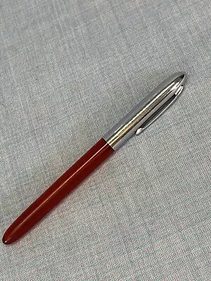 Sheaffer Vintage Fountain Pen Transparent Stainless Nib Red/Chrome Cartridge Pen • $15.99