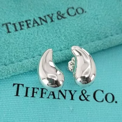 Tiffany & Co. Sterling Silver Elsa Peretti Medium Teardrop Stud Earrings • $170