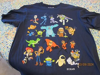 Disney Pixar T-Shirt - Blue - Large - Monsters Inc Incredibles Toy Story • $9.74