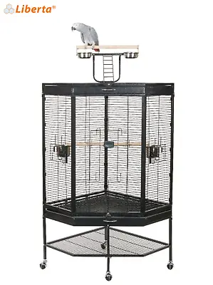 Liberta Alaska Antique Black Corner Parrot Cage W/ Playtop Gym African Grey • £289.99