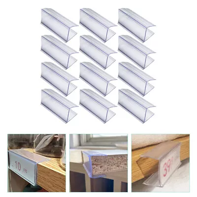 £11.28 • Buy 30 Pcs Moveable Shelf Label Holders Plastic Shelf Labels Sign Stand Pet Clear