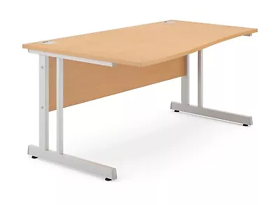 £69 • Buy 13 X BRAND NEW BEECH LEFT HAND WAVE 1400mm WIDE HOME OFFICE DESK (A228)