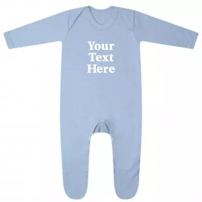 Personalised Choose Your Own Text Baby SleepsuitNew Baby Gift Unisex 0-3mths • £8