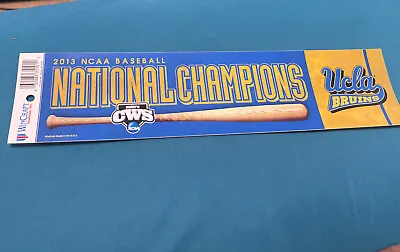 UCLA Bruins VINTAGE 2013 NCAA Baseball National Champions Bumper Sticker 3x11 • $11.95