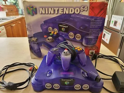 Nintendo 64 Game Console Funtastic Atomic Grape - Boxed Complete With Controller • $630