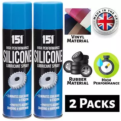 £6.49 • Buy 2x High Performance Silicone Lubricant Spray Eliminates Squeaking Sticking 200ml