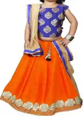 $31.68 • Buy Designer Lehenga, Kids Pavadai Set , Indian Lehenga, Ethnic Wear Lehenga Choli