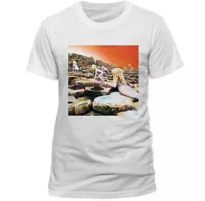 Led Zeppelin Houses Of The Holy White Shirt M Distresed B Stock Official T-shirt • $19.99