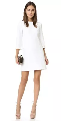 NWT $295 ALICE + OLIVIA Gem 3/4 Sleeve Shift Dress 10 Off-White • $85