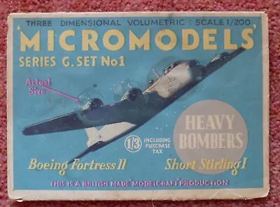 Micromodels Series G Set No1 Heavy Bombers Boeing Fortress B17 & Short Stirling • £34.95