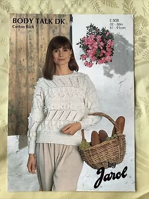 Jarol Knitting Pattern E508. Cotton DK Sweater 32-36  NEW Old Stock • £4.80