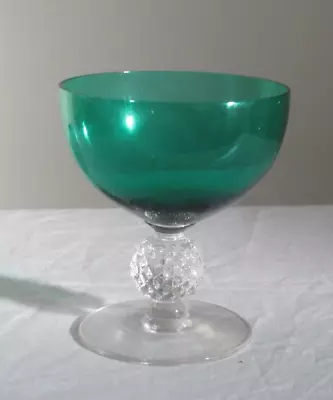 Morgantown Crystal GOLF BALL GREEN  Low Stem Sherbet Glass • $17.99