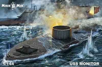 1/144 USS Monitor Steam-powered Ironclad Warship Model Kit MikroMir 144-028 • $76.60