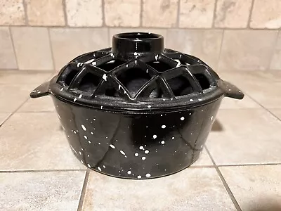 Uniflame C-1929 PORCELAIN COATED LATTICE TOP STEAMER- BLACK WITH WHITE SPECKLES • $68