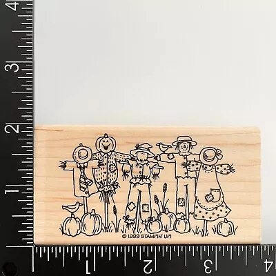 Stampin Up Fall Halloween Scarecrow Garden Pumpkin Patch 1999 Rubber Stamp • $5.59