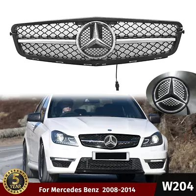 For Mercedes Benz 2008-2014 W204 C200 C250 C300 C350 AMG Style Front Grill W/LED • $65.60