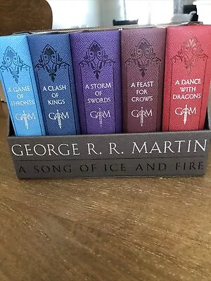 A Game Of Thrones Leather-Cloth Boxed Set - (Song Of Ice And Fire)  • $38