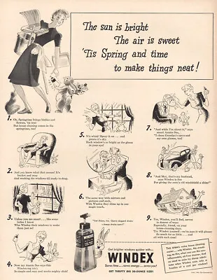 1944 Windex: The Sun Is Bright Vintage Print Ad • $8.75