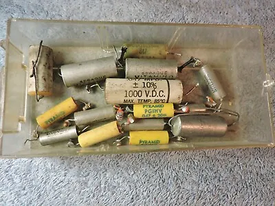 Lot 15 Sprague Vitamin Q Elmenco Pyramid Gudeman .47uf Guitar Amp Oil Capacitors • $25