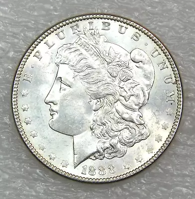 1888 P Morgan Silver Dollar BU White & Frosty In Saflip #H376 • $64.99