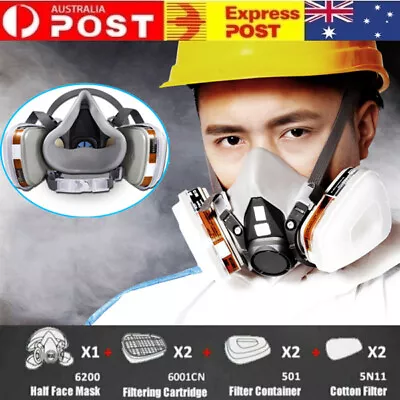 7 In1 Half Face Mask Kit For 3M 6200 Painting Spraying Mouth Gas Mask Respirator • $23.88